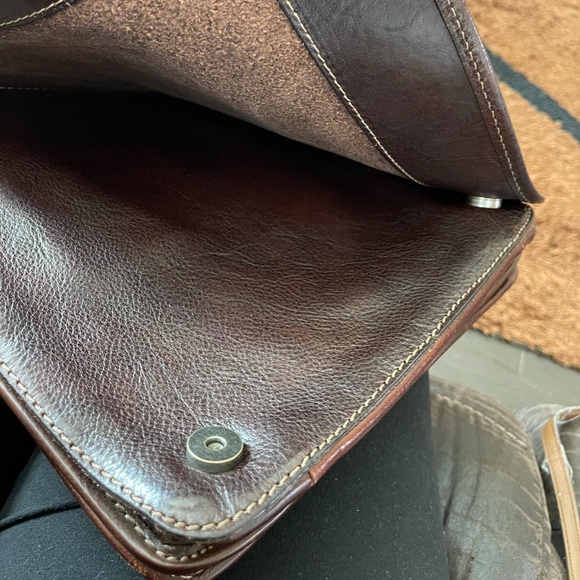 GRUPO GIORGIO 1966 Vera Pelle genuine brown leather crossbody made in Italy - Picture 11 of 16